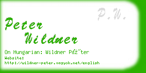 peter wildner business card